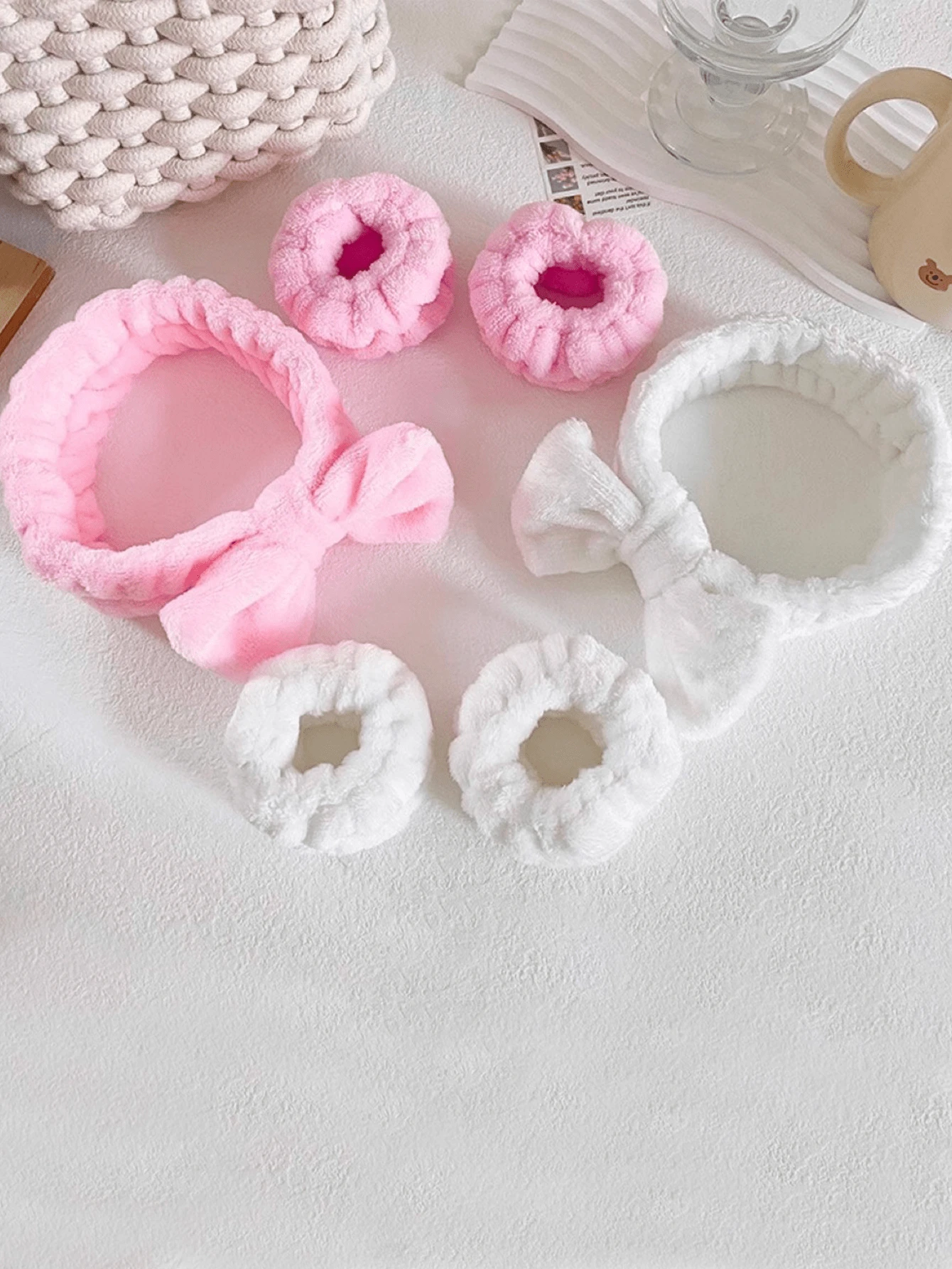 1 pièce Ensemble de serre-tête et bracelet à nœud unicolore pour femmes, accessoires capillaires simples, serre-têtes, élastiques à cheveux