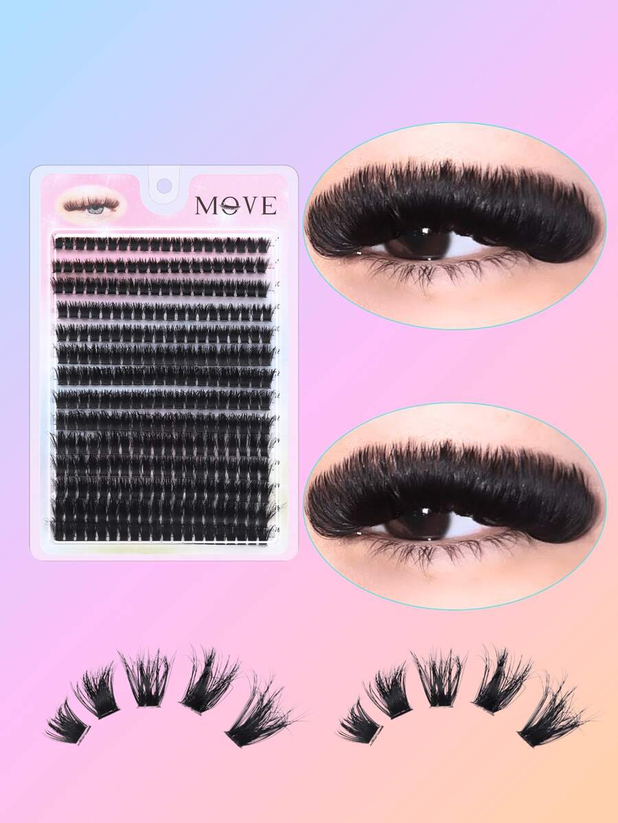 280 mechones de pestañas postizas de aspecto de visón rizado suave DD, 80D de volumen, longitudes variadas de 8-16 mm, pestañas postizas de alta densidad segmentadas para un aspecto natural, reutilizables, ideales para principiantes