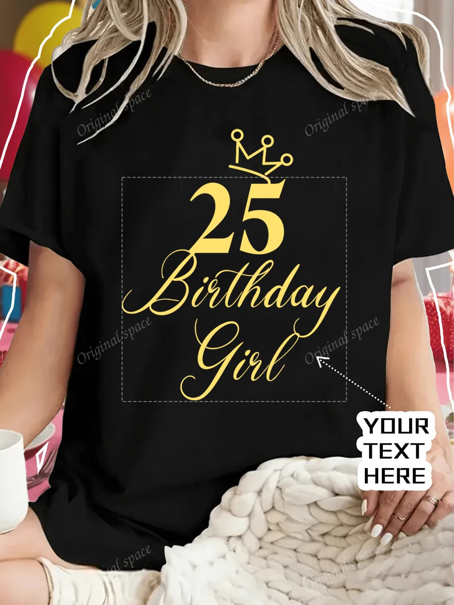 Maglietta larga personalizzata per festa di compleanno, anniversario, abiti di gruppo per raduni di famiglia, personalizzabili con logo, foto, coppia, famiglia, animale domestico, amici, abbigliamento per festival musicali, top autunnale, top da donna, top nero, regalo per le vacanze, regalo di San Valentino, regalo per l'anniversario, regalo di nozze, regalo per il migliore amico, abbigliamento da donna per festival musicali