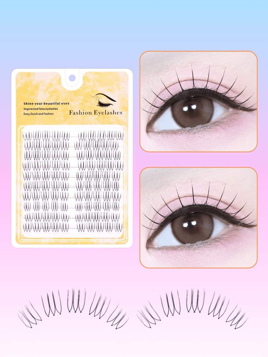 Set de 100 pestañas postizas tipo ídolo coreano, de aspecto natural con alta voluminosidad, segmentos diarios de 8-11 mm, look "sin maquillaje" lindo, banda súper delgada e invisible, adecuado para principiantes