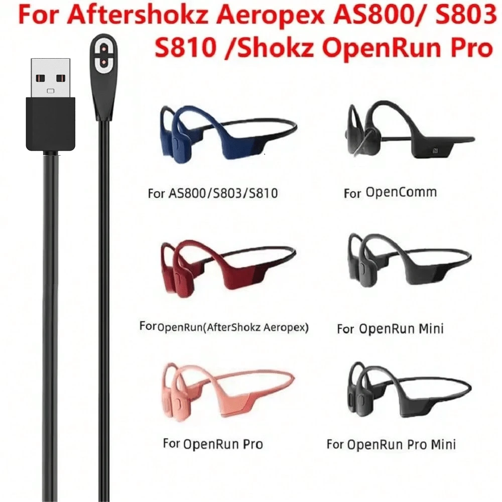 Bone Conduction Headphones Charger For Aftershokz Aeropex AS800/ S803/ S810 Shokz OpenRun Pro Magnetic USB Charging Cable
