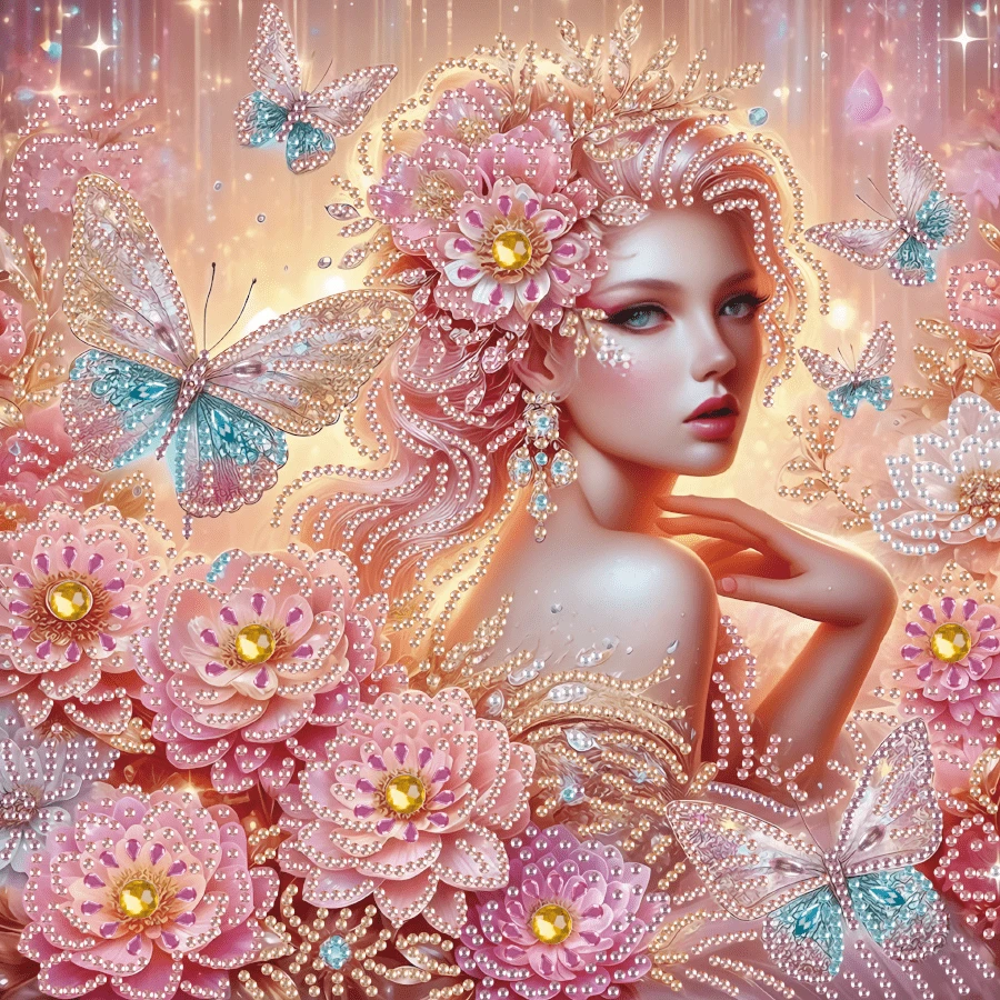 1 Conjunto Kit de Pintura de Diamante 5D - Broca Parcial com Cristais de Forma Especial, Arte em Tela Sem Moldura, Decoração para Casa e Escritório, Hobby Artesanal Relaxante, 30cm x 30cm