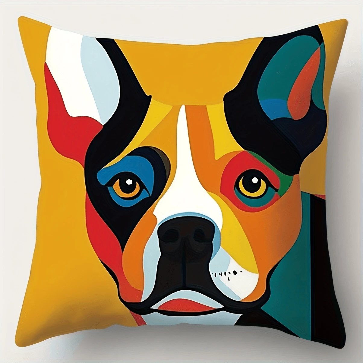 4pcs Modern Style Sofa Pillow Covers, Abstract Blue Gray Brown, Single-Sided Print, Polyester, Zipper Closure, Suitable For Living Room Home Decor, Pillows Not Included