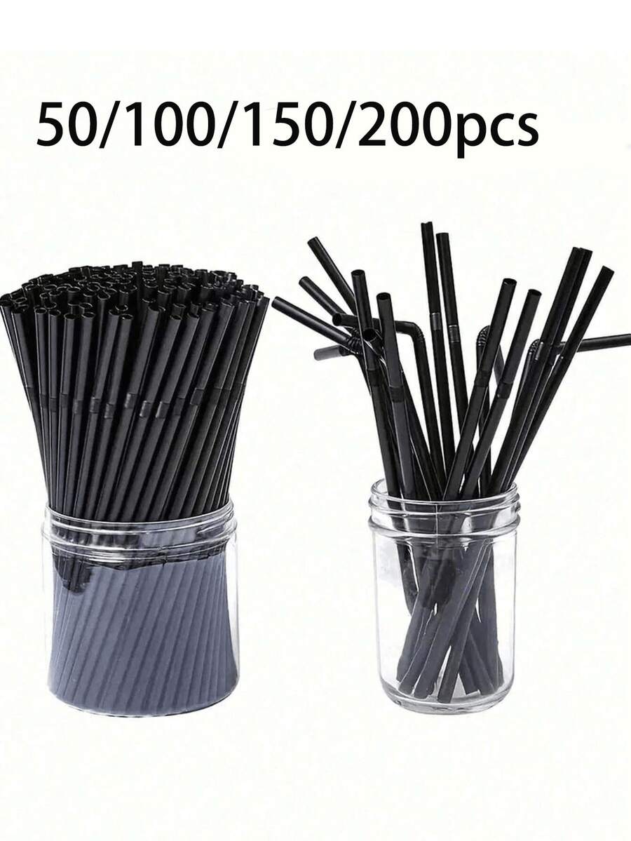 Black Cocktail Straws With Fruit Juice Drinks And Soda Are Very Suitable For Dining, Gathering, Picnic And Many Other Occasions.