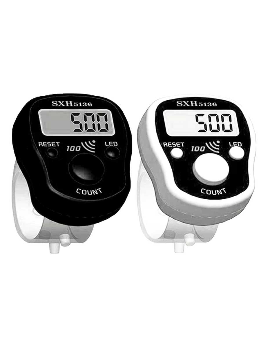 Contador de dedos con clic manual digital, 5 paquetes de contadores de puntadas de tejido a mano con dígitos restablecibles, pantalla LCD electrónica de visualización digital para filas, personas, puntuación, inventario, ganchillo