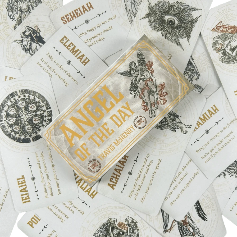 Contemporary Spiritualist's Winged Wisdom Kit: Foil-Stamped Angel Oracle Deck For Life Transition Celebrations