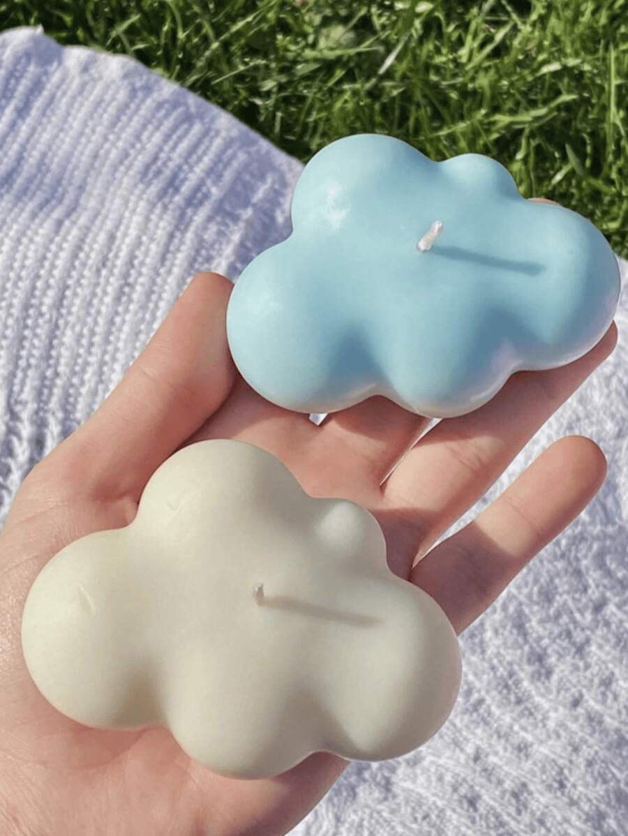 1 pezzo Candela decorativa a forma di nuvola blu e bianca, profumata, per decorazione casa, matrimonio, rientro a scuola, primo giorno di scuola, inverno, vacanze, regali