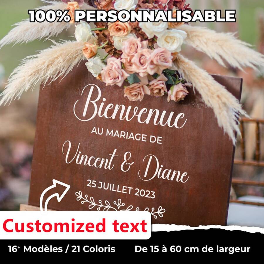 Personalized Wedding Stickers – Welcome Sign Decorative Stickers – Elegant Wedding
