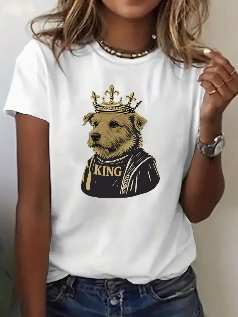 T-shirt de pyjama à manches courtes avec col rond et imprimé de silhouette féminine