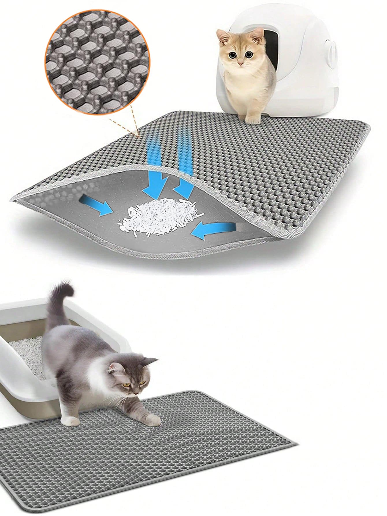 Tapis à litière pour chat imperméable à l'eau et aux urines, double couche, pliable, tapis de litière pour animaux de compagnie, tapis de lit pour animaux de compagnie, fournitures de nettoyage pour chats