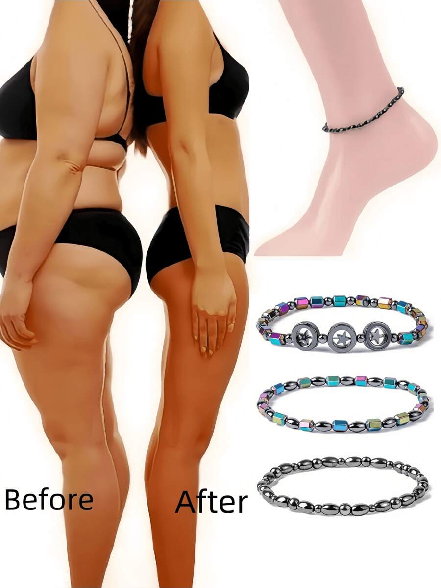 1pc Magnetic Anklet, Fatigue Relief Magnetic Stone AnkleChain,Black Magnetic Bracelet, Gallstone Jewelry, CareFashionable Elastic, Suitable For Boy And Girl, Best YogaAccessory And Holiday Gift