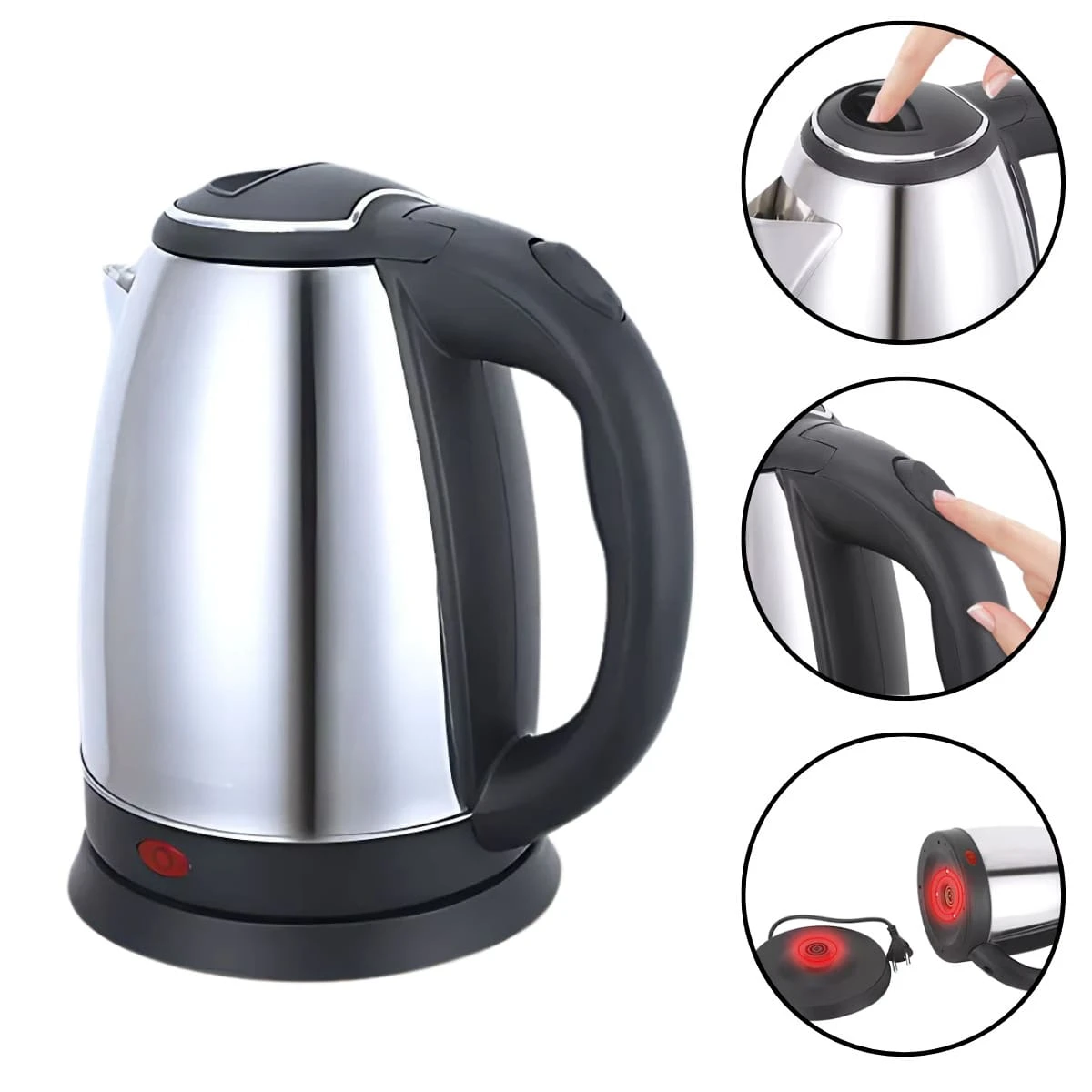 Chaleira Elétrica inox 2 Litros Leiteira Jarra Cantinho do Café Café Água Casa Cozinha Restaurante Cafeteria Chá Confeitaria Padaria
