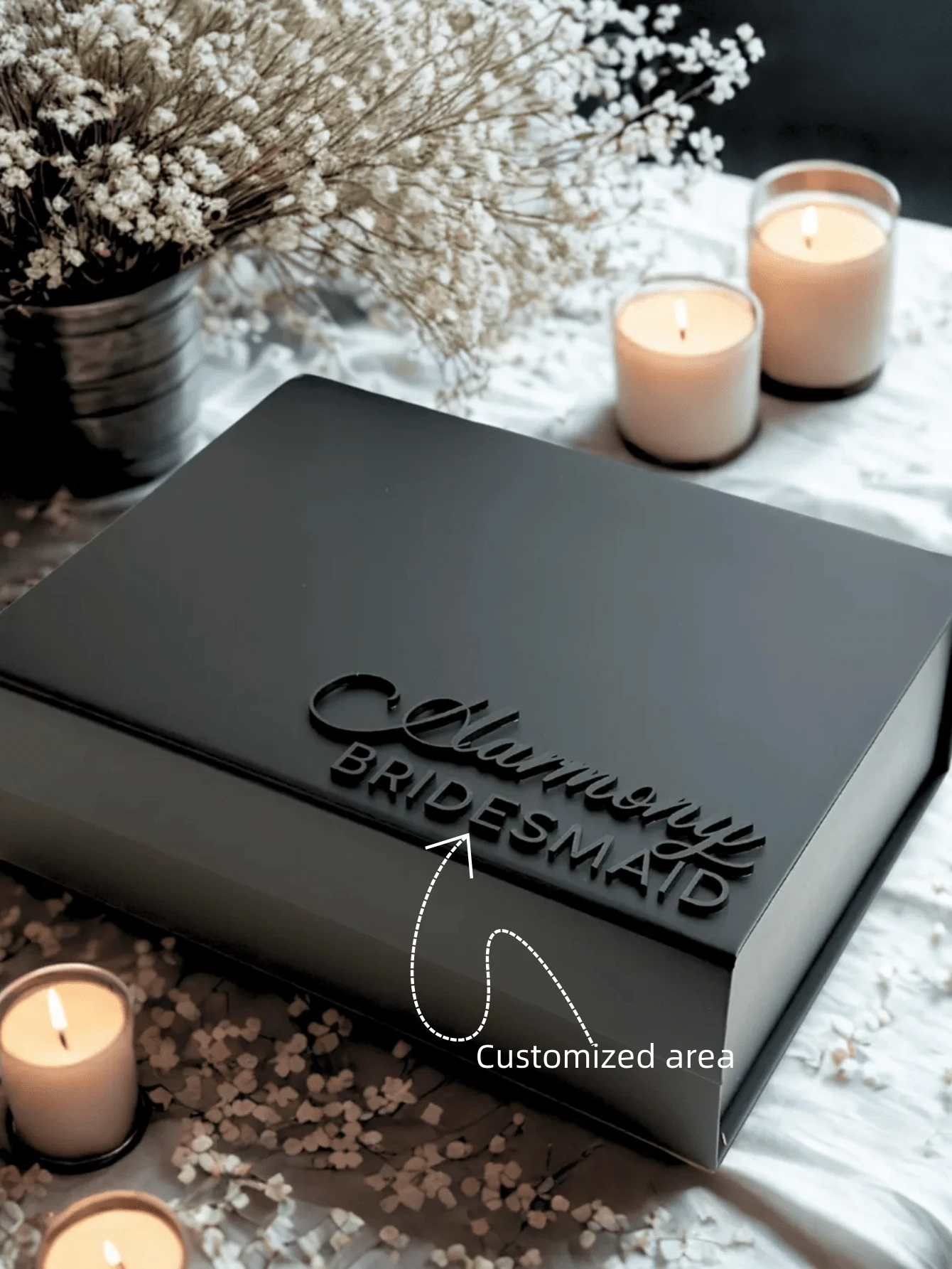 Coffret cadeau de mariage de luxe personnalisable, coffret souvenir personnalisé, cadeaux de réception de mariage, boîte personnalisée, cadeaux de demoiselle d'honneur, cadeaux de mariée, seras-tu ma demoiselle d'honneur ?