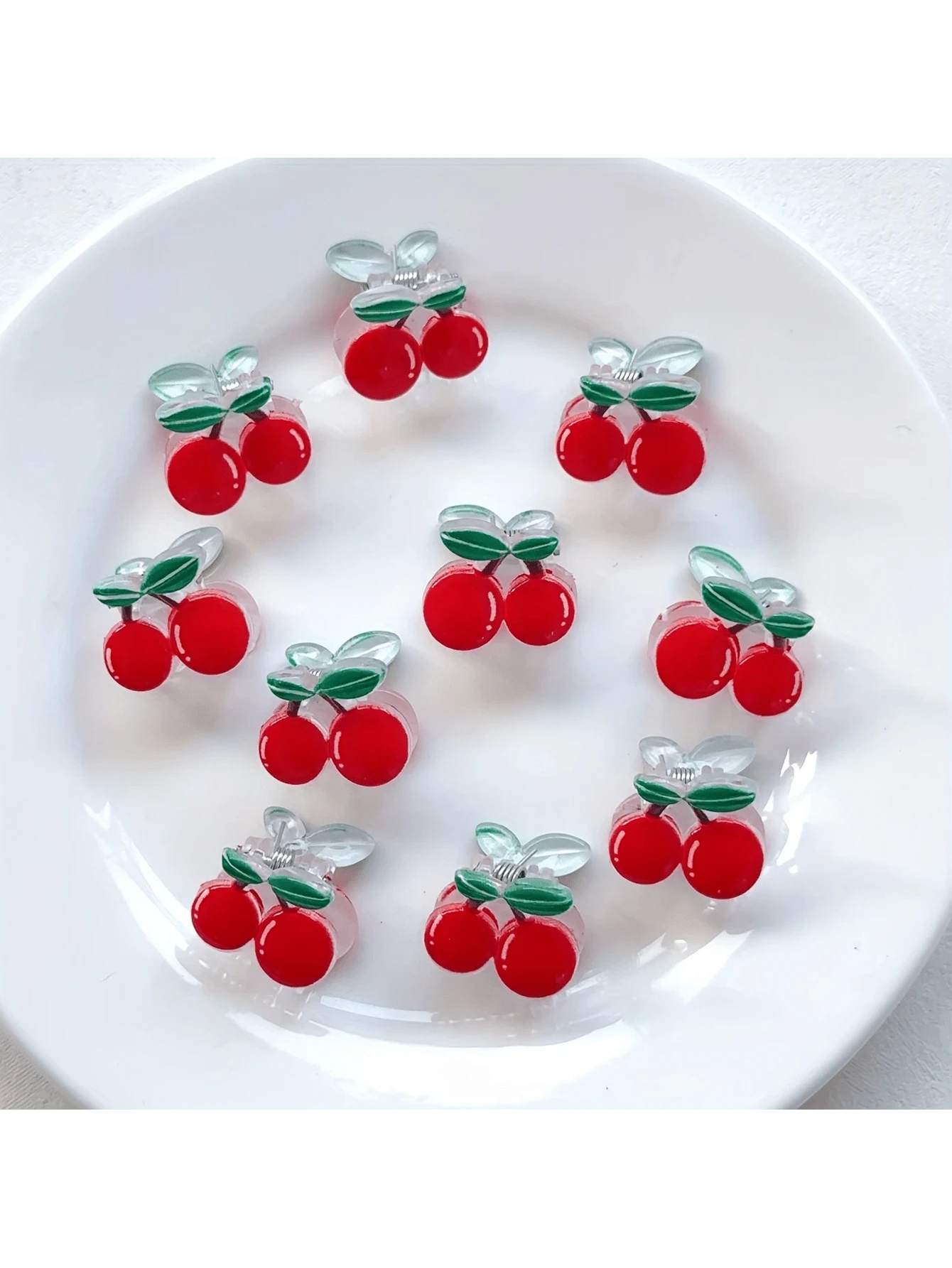 10 Stück Neue Bonbon-Farbe Mini Clips, Cartoon Kinder süße kleine Haarspangen, Princess Pony Haarklammern, Kirsche Mode Haraccessoires, Elegante Haarklammern