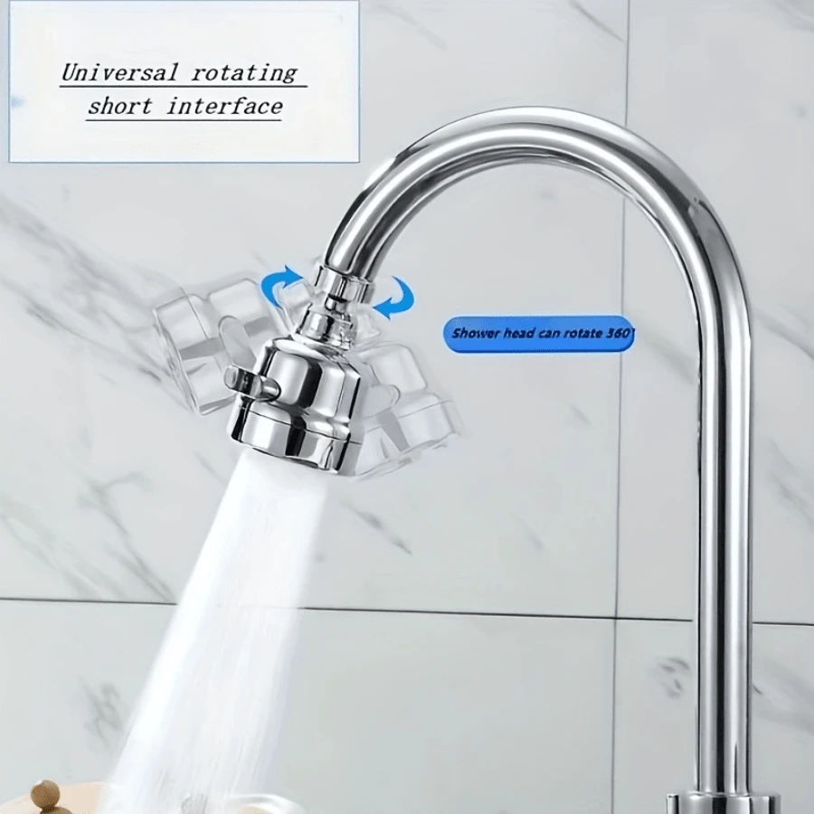 1 Stück 360° drehbarer Wasserhahn Brausekopf aus ABS Material, universeller Wasserhahn Perlatoreinsatz, Wassersparsamer Filter, spritzwassergeschützte Brause, Wasserhahn Umschalter, druckbeaufschlagter Wasserhahn Filter, Küchen- und Badezimmer-Waschbecken Zubehör