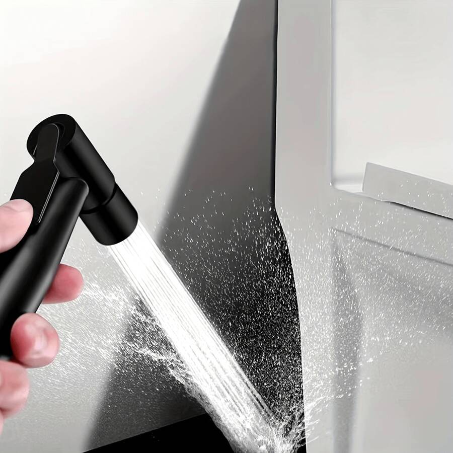 1 Set Black 304 Bidet Sprayer, 1.2m/120cm Black Reinforced Hose, Stainless Steel Toilet Bidet Sprayer - Handheld Bidet Sprayer With 1.2m/120cm Hose And Sprayer Holder Base, Ideal For Feminine Hygiene, Diaper Cleaning And Reducing Toilet Paper Waste, Christmas, Easter, Mother's Day, Valentine's Day, Birthday Gift, Black Toilet Bidet Accessory For Warm Water Bidet