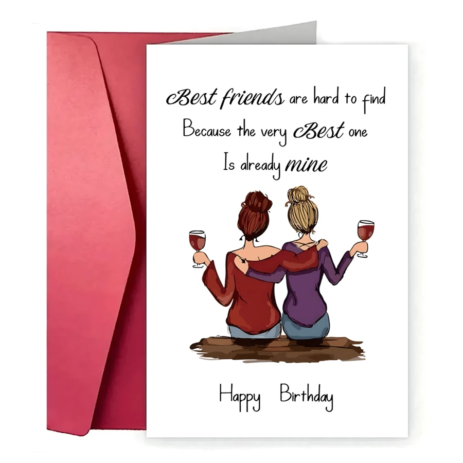 1pc Heartfelt Wishes, Handmade Birthday Card For Women Besties - Perfect For Best Friends, Sisters, And Aunts - Celebrate Any Age From 18 To 60 School Supplies,Back To School