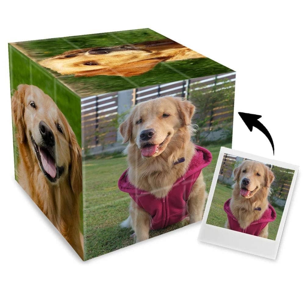 1 pezzo Cubo magico personalizzato con foto del proprio animale domestico, cubo foto personalizzato con foto dell'animale domestico, 3x3x3 con più foto, cubo puzzle fotografico personalizzato, cubo 3D ruotabile, puzzle foto, regalo speciale e unico per i tuoi cari