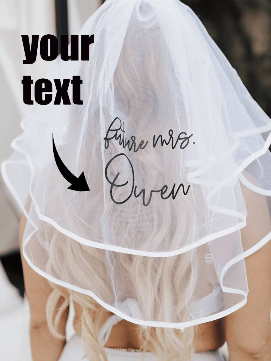 1 Stück, personalisierter Brautschleier, personalisierter Brautschleier mit Sprüchen, personalisierter Hochzeitsschleier mit Sprüchen, personalisierte Stickerei für Brautaccessoires, personalisierte Stickerei Hochzeitsschleier, Hochzeitsgeschenk, Junggesellinnenabschied Geschenk, Geschenk für sie, farbig für Vatertag, für Abschluss, für Hochzeiten, für Einweihung
