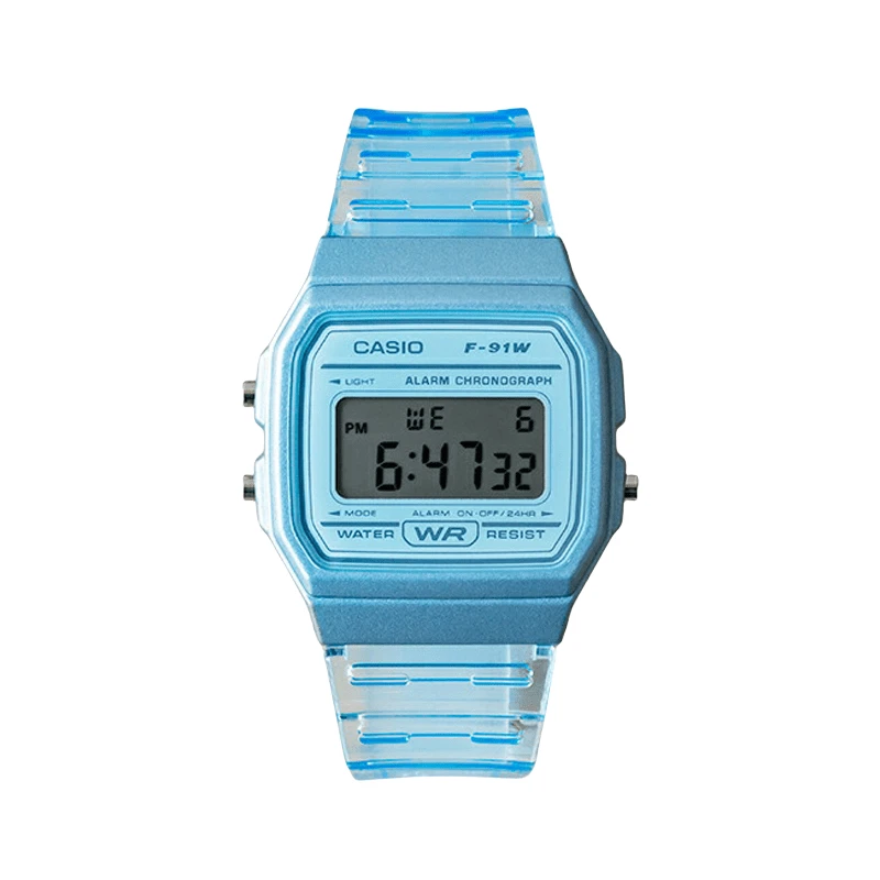 Casio CASIO Men's/Women's Electronic Watch - Waterproof Strap, Calendar, Alarm & Stopwatch, Retro Student Electronic Small Square Watch, Rubber Material, Sporty & Fashionable, Suitable For Daily Wear,F-91WS-2