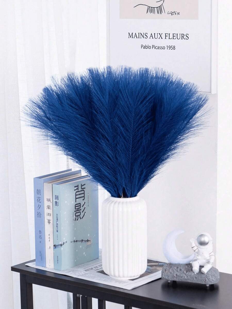 40 Stück künstliches Pampasgras Schilfrohr, 55 cm (21,6 Zoll) lang. Aus Polyesterstoff gefertigt, ist es von weicher Textur und schnell hergestellt. Es verblasst nicht, ist stoßfest und kann nach dem Verbiegen seine ursprüngliche Form wieder annehmen, Herbstdekoration