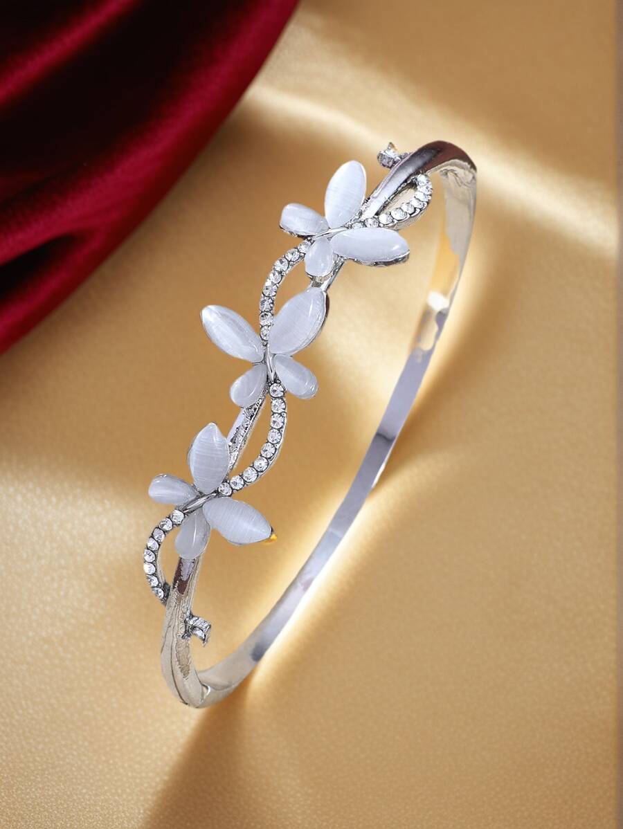 Luxurious Shinny Small Rhinestone Buterfly And Stone Rhinestone Dragonfly Girl Charming Bracelet For Gift Party