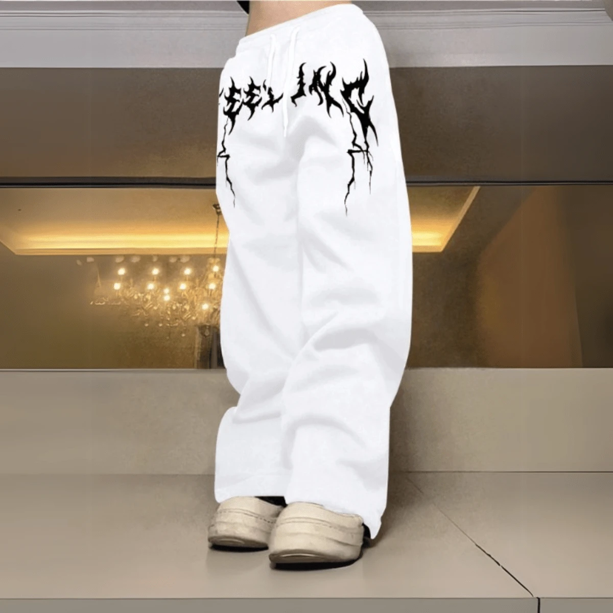 Calça Moletom Moda Urbana Estampada Inverno Escola Passeio