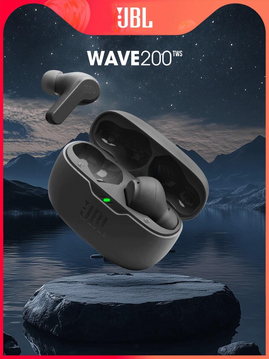 JBL Écouteurs sans fil véritables JBL WAVE 200TWS Bluetooth intra-auriculaires avec super graves