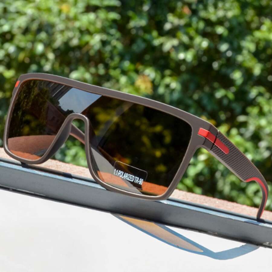 1pc Men's Flat Top Fashion Fashion Glasses, Suitable For Daily Use, Vacation And Photography