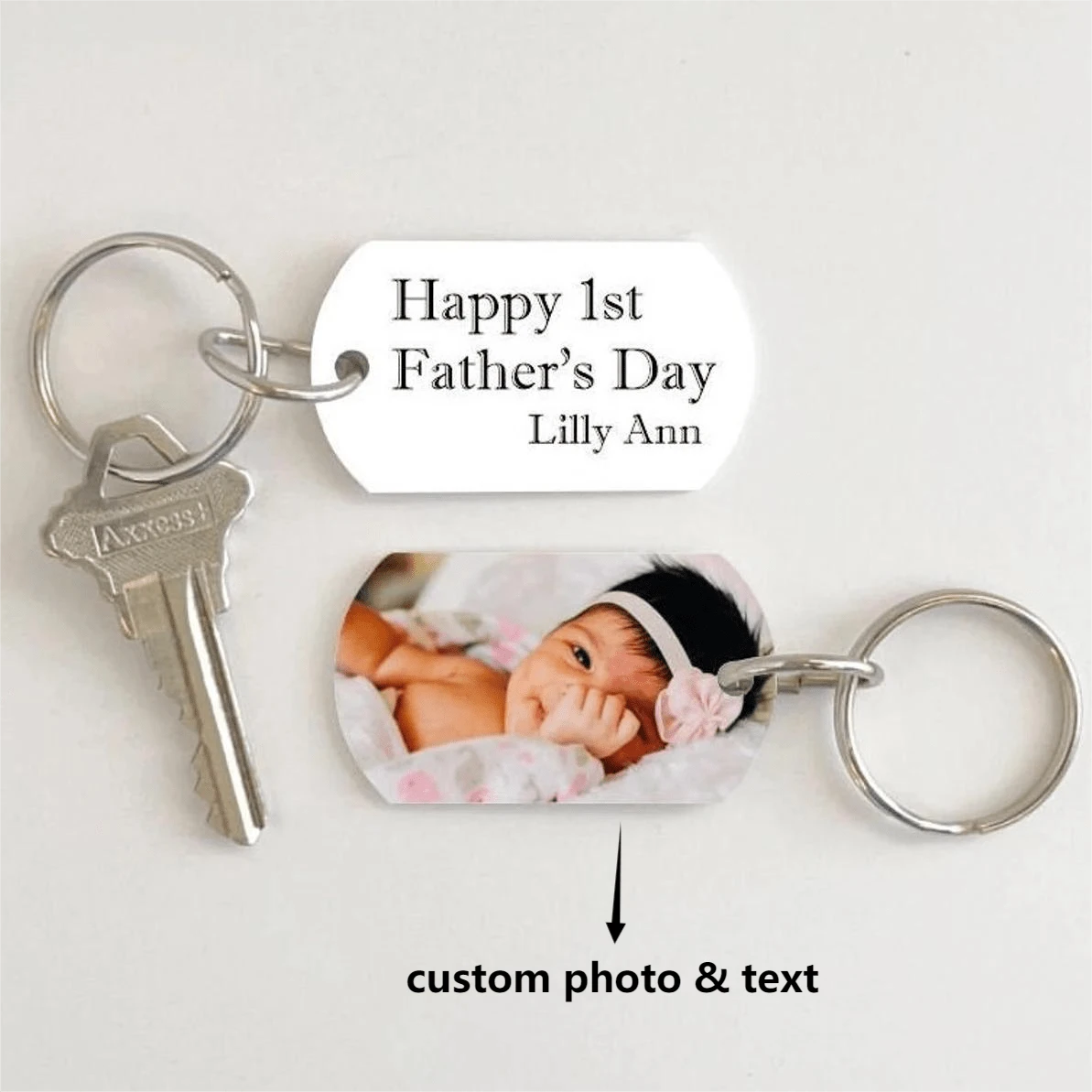 Custom Drive Safe Daddy Keychain, Father's Day Gifts, Photo Keychain, Personalized Gifts, Custom Birthday Dad Papa Gifts