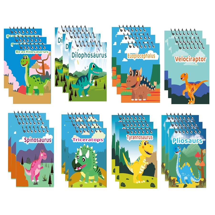 8pcs/Set New Dinosaur Party Spiral Notebook A7 Size Coiled Memo Book, Cartoon Children Stationery, Birthday Gift, Back To School Essential