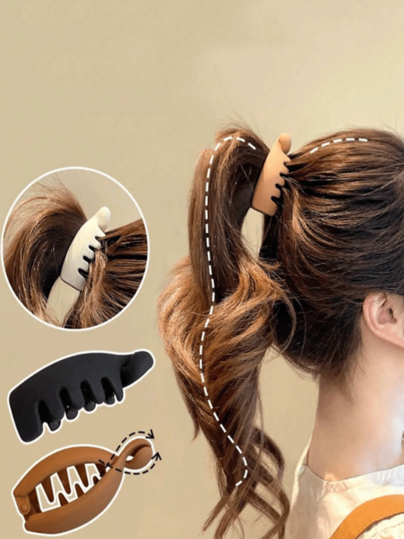 1pc/3pcs Banana Clip Vertical Clip Twist Clip High Ponytail Simple And Elegant Valentine's Day Halloween Fixed Artifact Summer Small Hair Volume Less Vertical Hairpin Claw Clip
