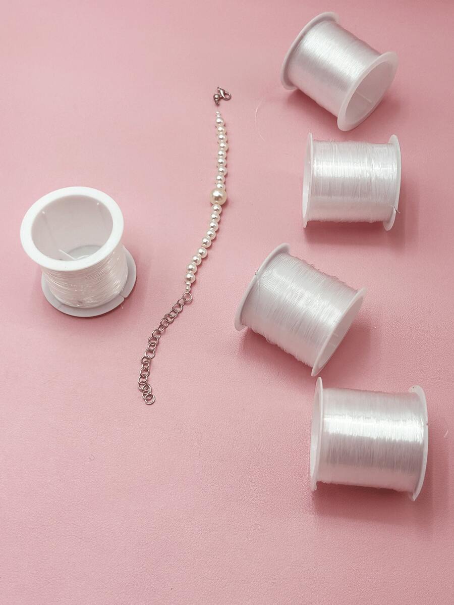 1 Rolle nicht-elastische transparente Aufhängeleine, Perlschnur, Angelschnur, DIY Armband Halskette Schnur, Perlen Dekorationsaccessoire - Perlenschnur & Leine 0,2mm/0,3mm/0,4mm/0,5mm/0,6mm optional