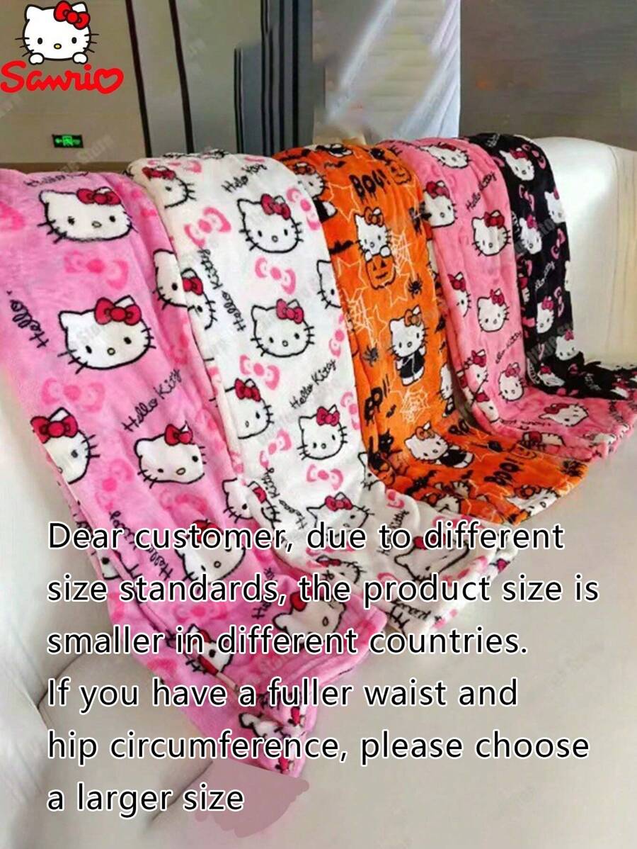 Men's New Autumn And Winter Flannel Thick Home Pants Casual Loose Lovely KT Print Pajama Pants Couple Elegant Wear With Home Clothes