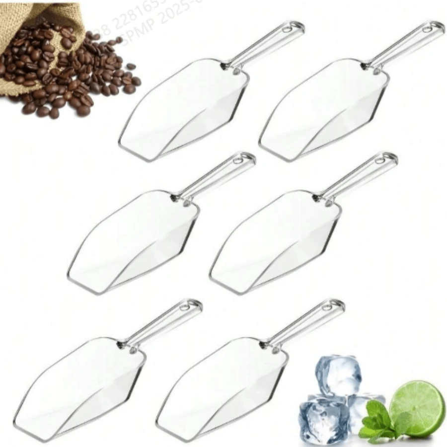 6 Stücke 17cm Mini Transparente Plastiklöffel für die Küche, Multifunktions Mini Eislöffel für Hochzeit, Süßigkeiten, Dessert, Buffet, Eis, Proteinpulver, Kaffee, Tee