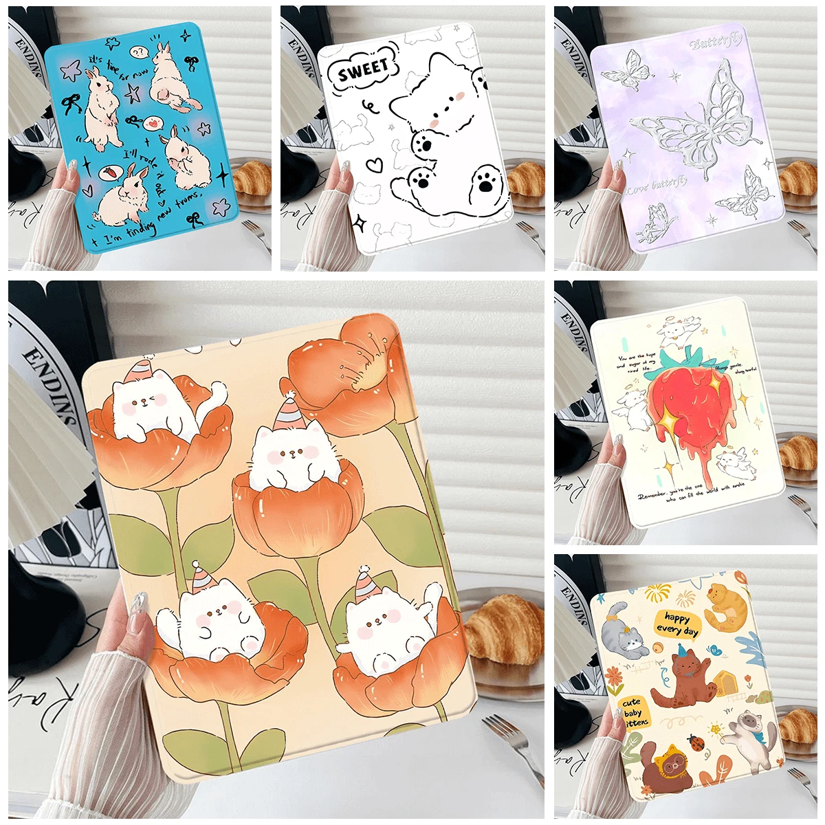 Funda para iPad de 11 pulgadas de 2025, iPad Air Pro de 11 y 12.9 pulgadas de 2024, iPad de 9.7, 10.2, 5ta a 10ma generación, iPad Air de 3ra a 5ta generación, con diseño de flor