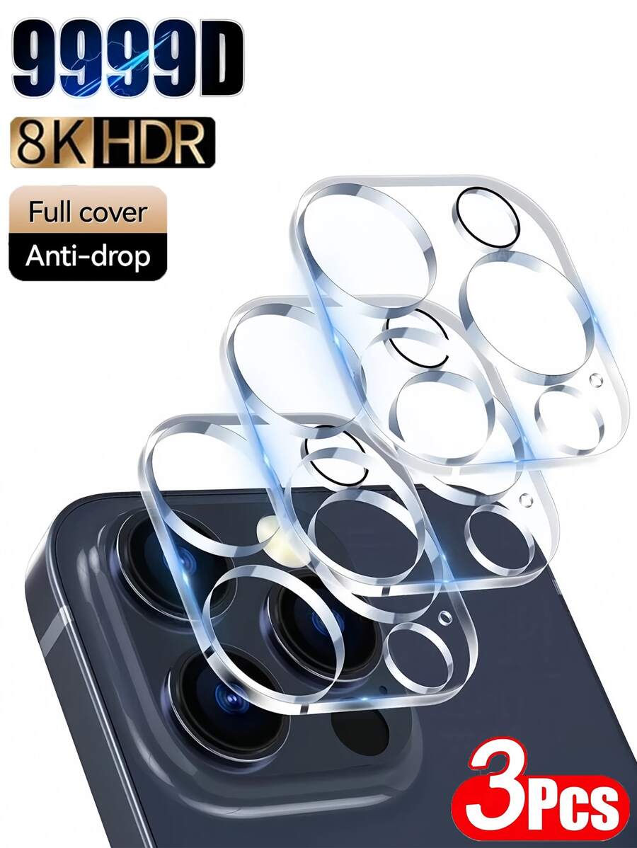 3 Packs 16 / 16 Plus Camera Protection, Military Standard Scratch-Resistant Protective Film, 9H Hardness, Ultra Clear, Bubble-Free Tempered Glass Camera Screen,Clear Compatible With IPhone