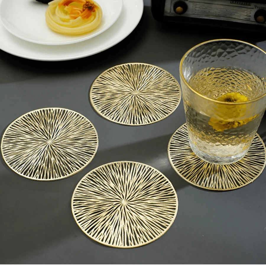 8pcs PVC Cup Coasters, For Kitchen Tables, Indoor/Outdoor, Washable, Heat Resistant, Wipe Clean, Suitable For Camping, Holiday, Wedding, Party