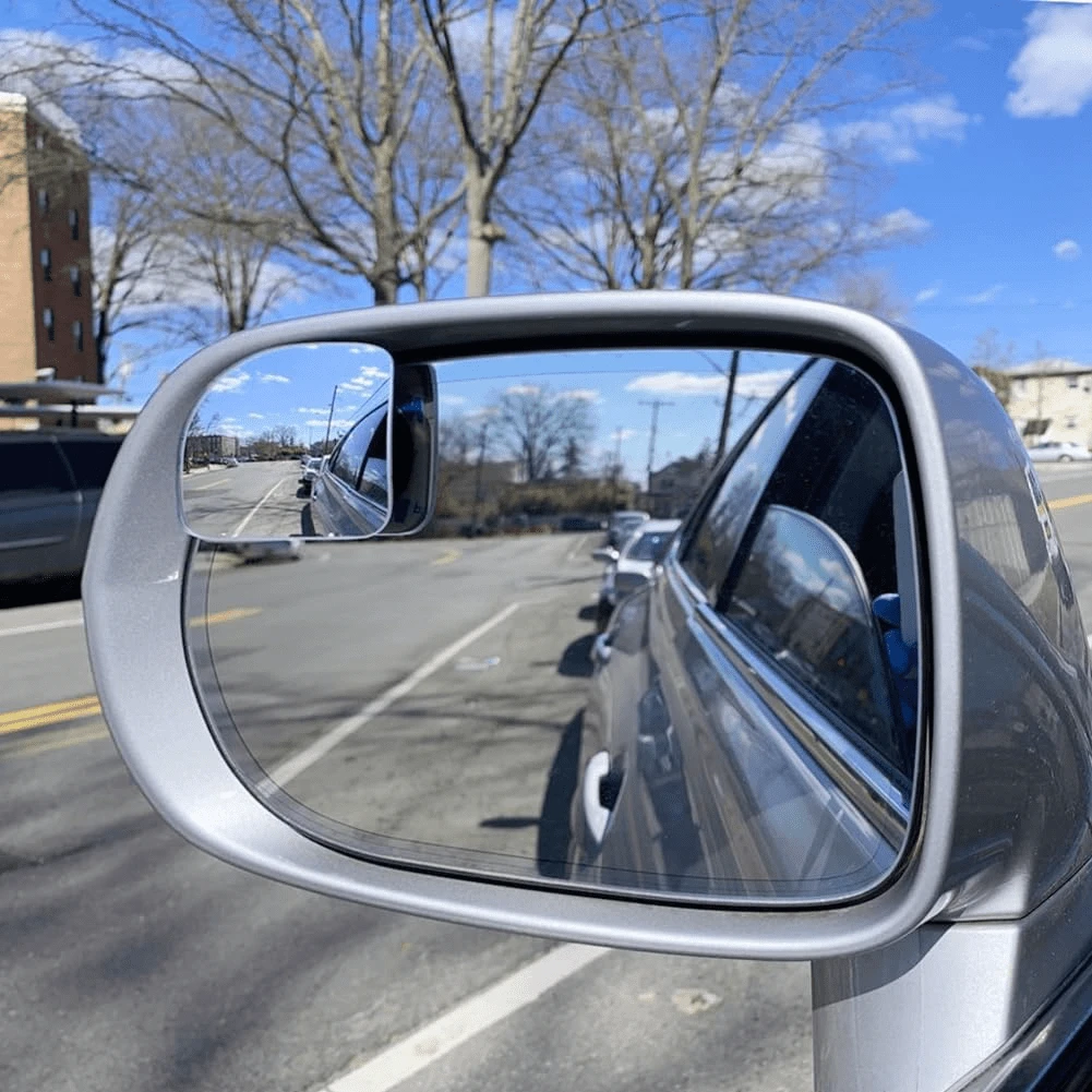 2pcs Car Rearview Mirror Car Blind Spot Mirror 360 Car Reversing Auxiliary Mirror Glass Borderless Fan-Shaped Small Round Mirror