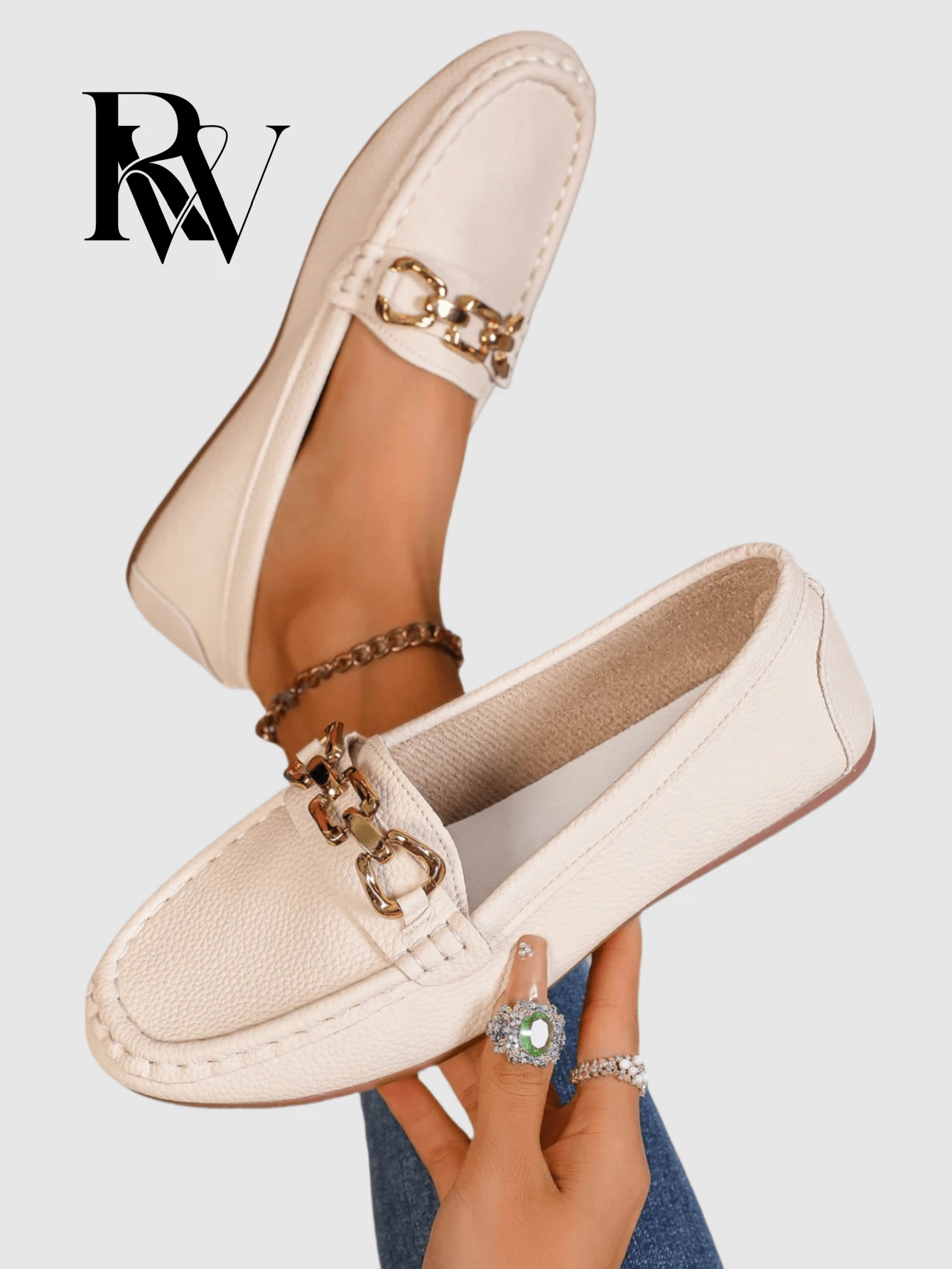 Women Flat Slip-On Loafers, 2025 New Casual Moccasins, Slip-On Slip-On Mom Shoes, Solid Color Bohemia