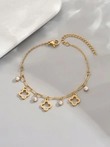 Four-leaf Clover Pendant Bracelet