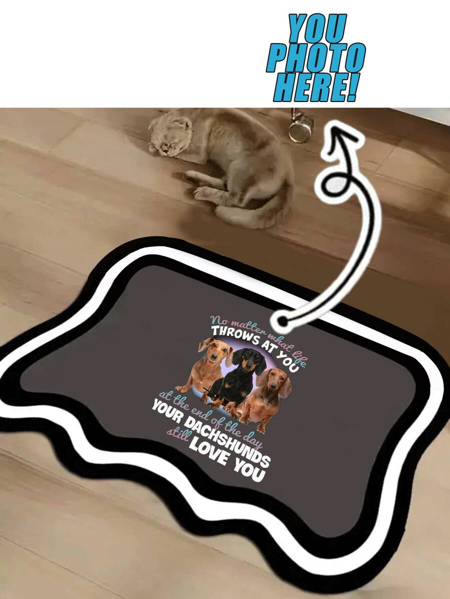 1pc Customized Cat Food Mat, Dog Food Mat, Pet Food & Water Mat