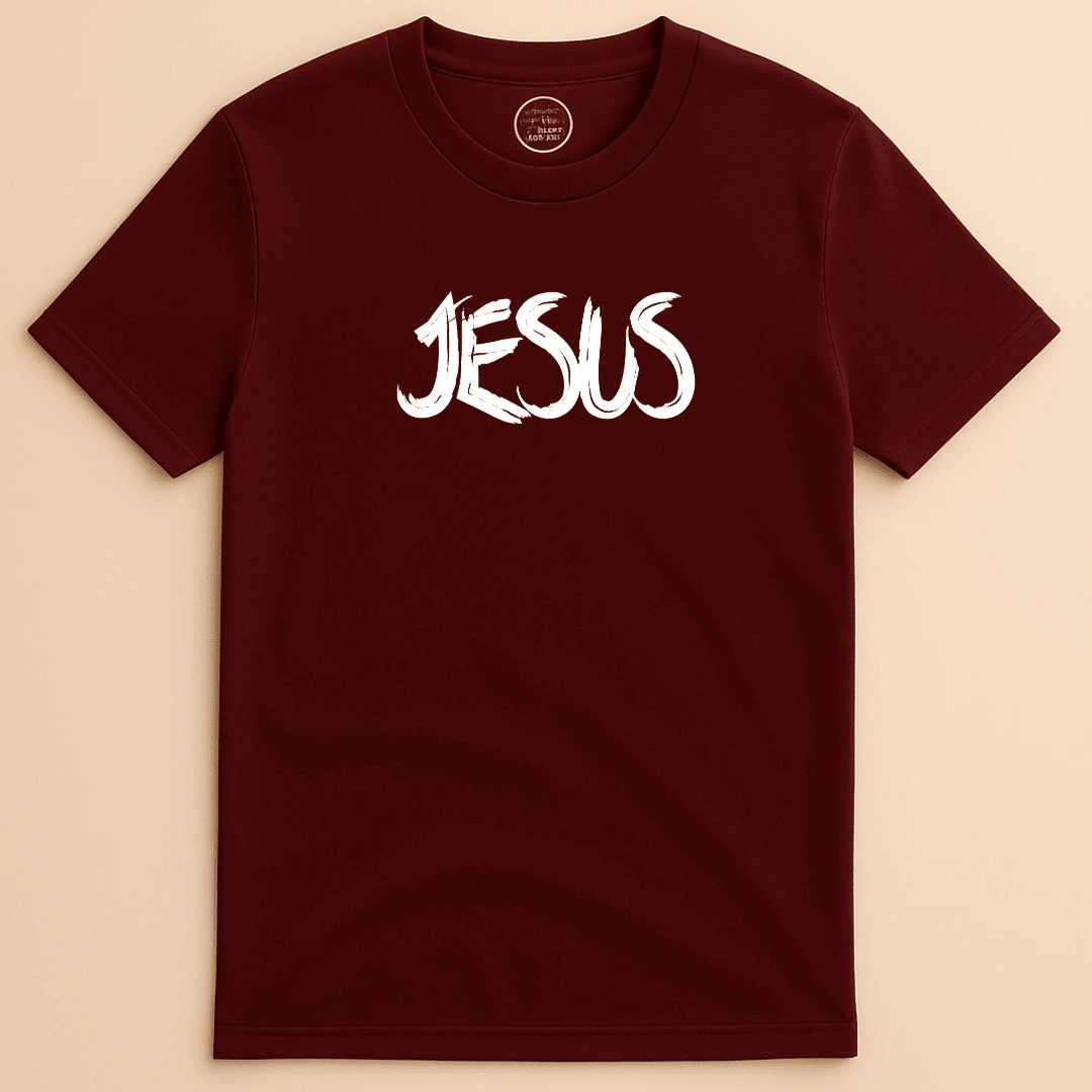 Camiseta Infantil Juvenil Unissex Jesus Preto/Branco Moda Cristã Estampado