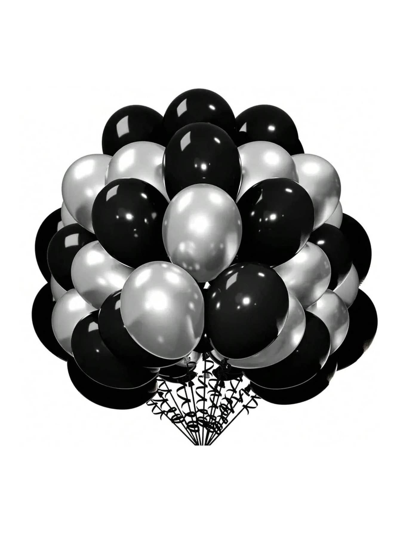 20 pezzi Kit arco di palloncini in metallo argento e nero - palloncini in lattice per feste, matrimoni, decorazioni per fidanzamenti