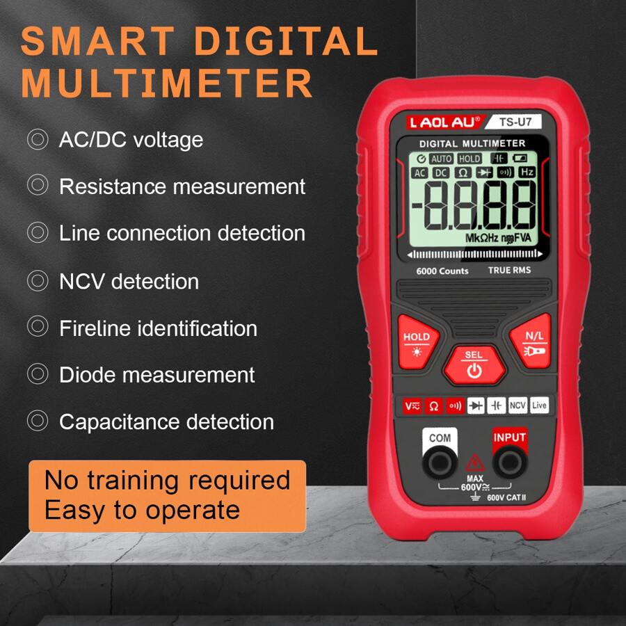 L.A.OL.A.U LAOLAU U6 U7 Digital Multimeter 6000 Counts Smart Voltmeter Voltage Tester Resistance Diode NCV Live Wire Measuring Tool