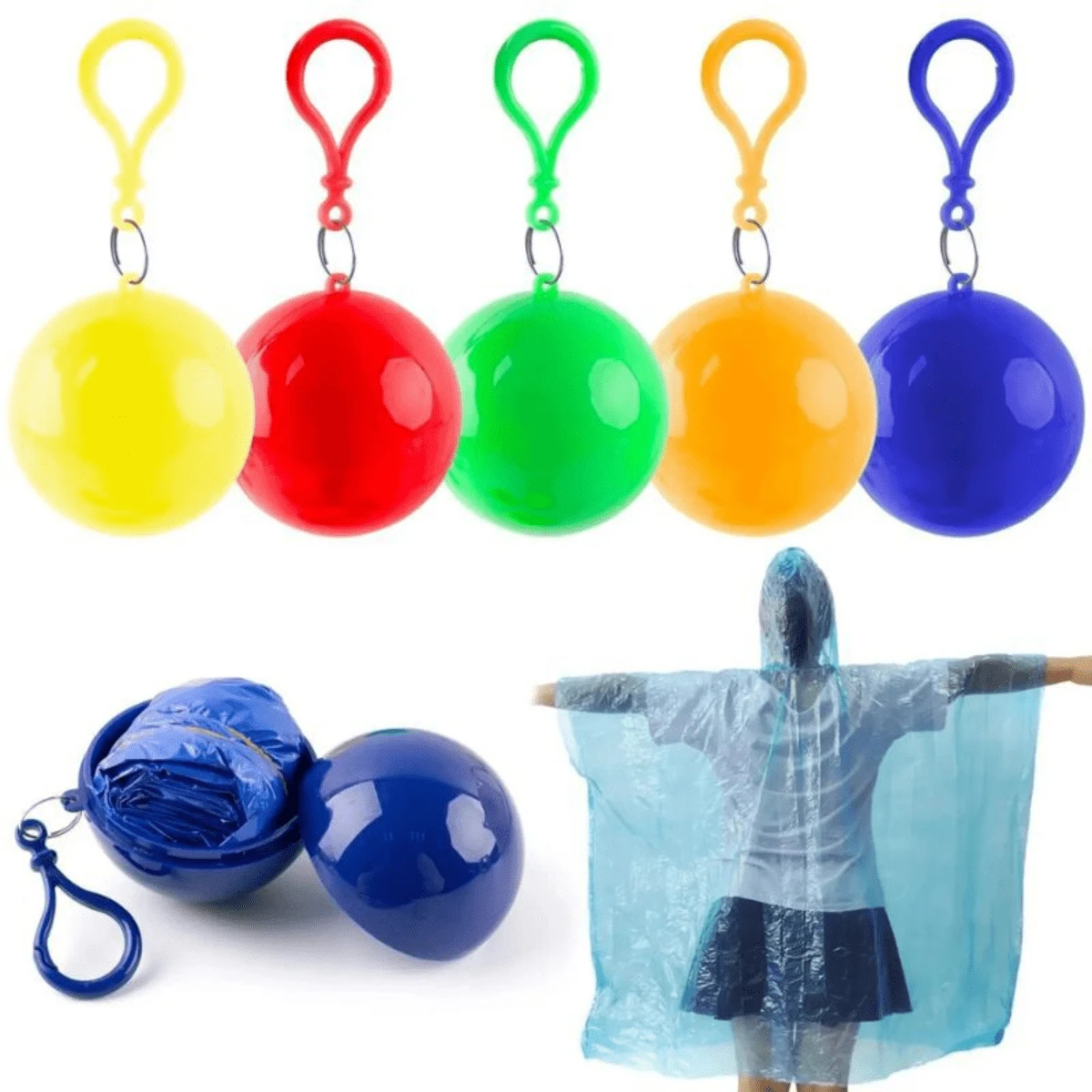 Capa de Chuva Coloridas com Case De Bolinha + Alça de Transporte