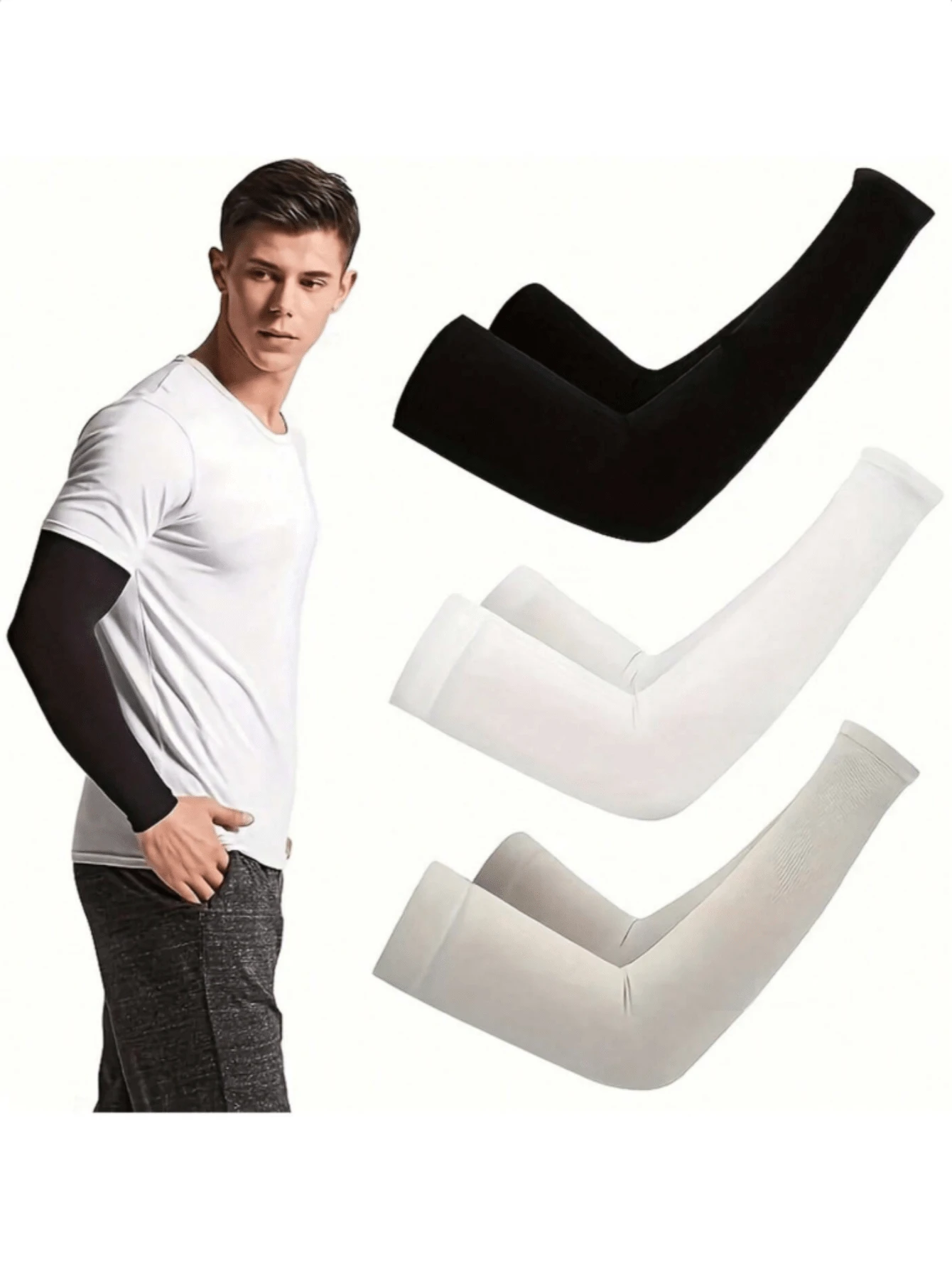 1-3 paia di maniche avambraccio unisex, scaldarsi, protezione UV per sport, adatte per donna e uomo, per corsa, pesca, ciclismo, sci
