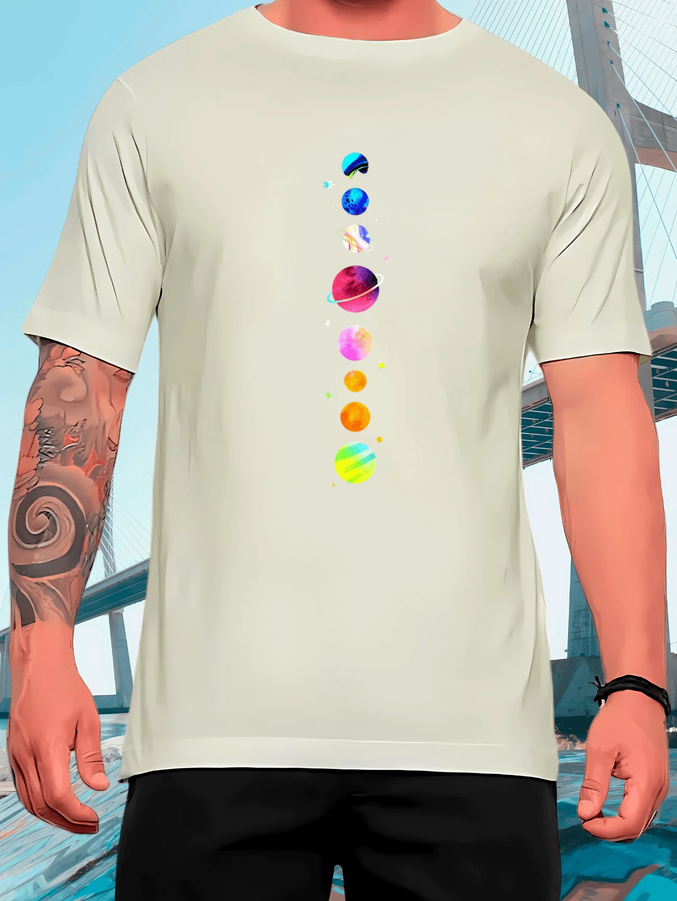 Camiseta Streetwear Preta Estilo Tumblr Planetinhas - NOVIDADE EXCLUSIVA