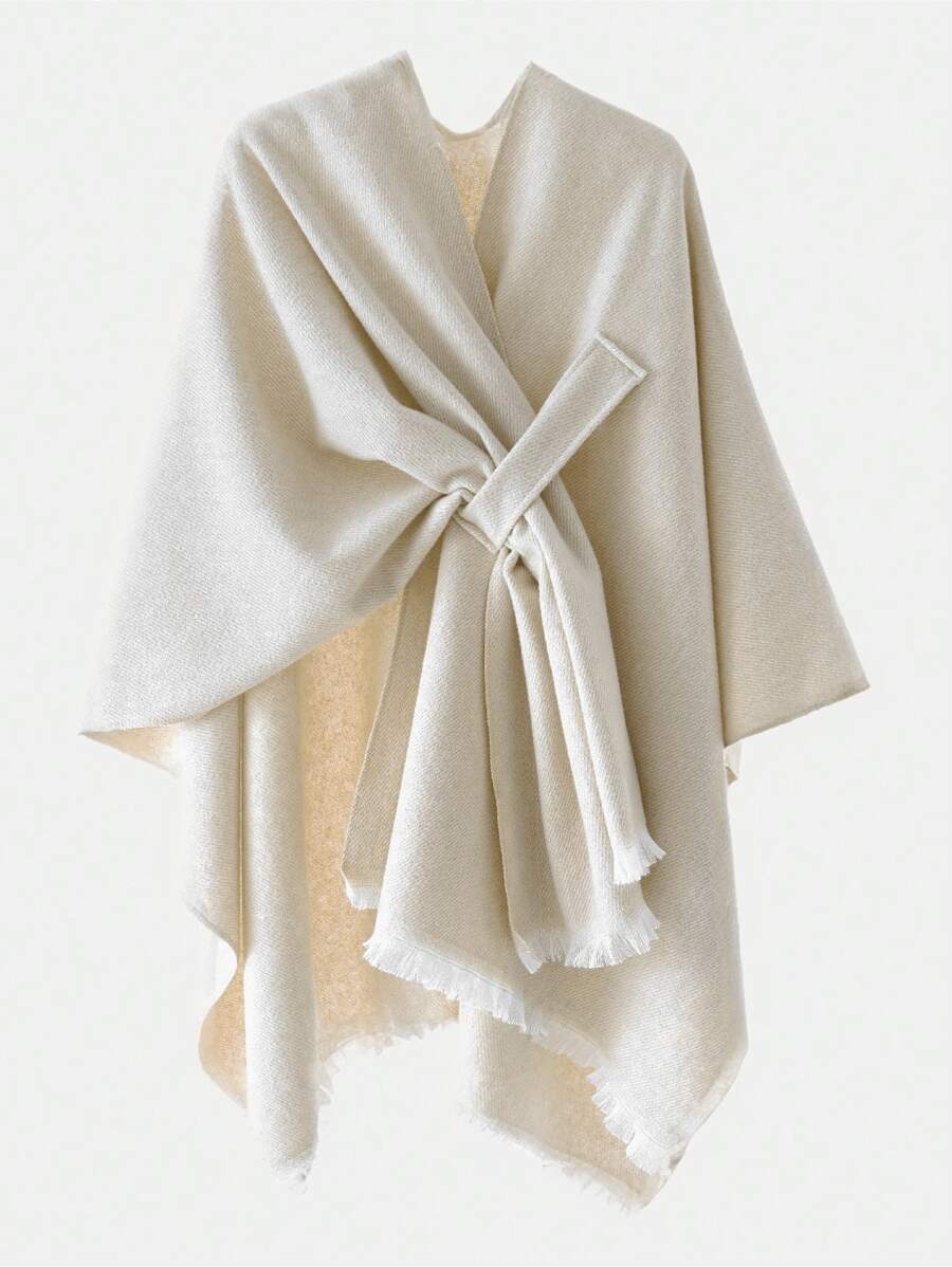 1 buc. Șal elegant pentru femei, cardigan, poncho, pentru iarnă și toamnă, jachetă de călătorie unică la modă, eșarfă reversibilă din cașmir artificial, moale și caldă, ideală pentru uz zilnic, naveta, ieșiri și nunți