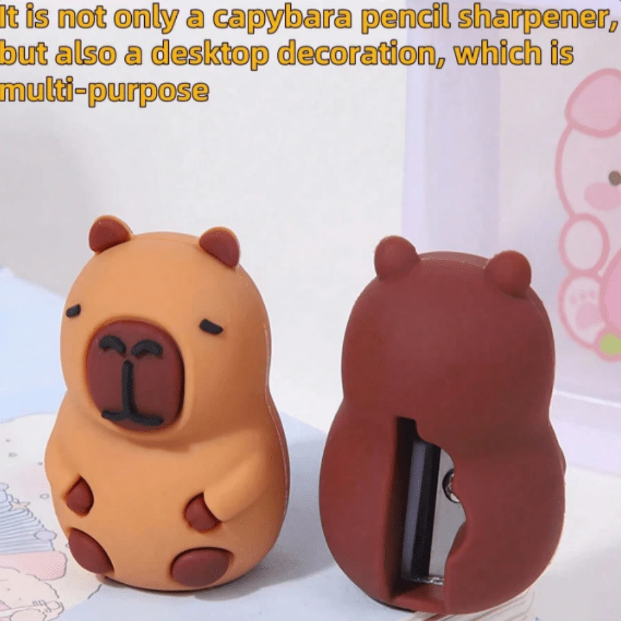 1pc/3pcs/7pcs/15pcs Cartoon Cute Capybara Pencil Sharpener, Student Mini Portable Pencil Sharpener, Back To School Stationery Supplies